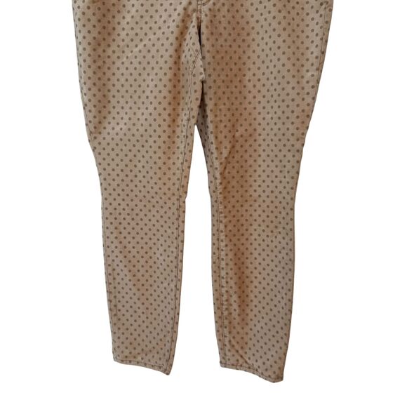 ANTHROPOLOGIE Pilcro Velvet Jeans 32P PETITE Skinny Peach Polka Dot High Rise - Picture 6 of 15